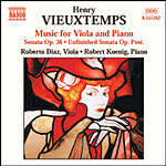 Vieuxtemps-Music for Viola and Piano (Includes Sonata in B Flat Op 36; Elegie for Viola and Piano Op 30) cover