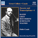 Pablo Casals - Encores and Transcriptions, Vol. 4 (1916-1920) cover