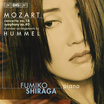 Mozart: Piano Concerto No.18 in B flat major, KV537 / Symphony No.40 in G minor, KV550 (arr Hummel) cover