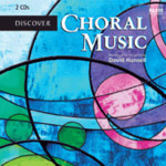 Discover Choral Music: a combination of illustrative music and a richly filled book cover