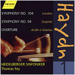 Symphonies No. 94, 104, & Ouvertuere Acide e Galatea cover