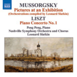 Pictures at an Exhibition (orchestrations compiled by L. Slatkin) [with Liszt-Piano Concerto no 1] cover