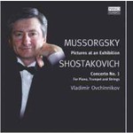 Mussorgsky: Pictures at an Exhibition (piano version) (with Shostakovich - Piano Concerto No. 1 in C minor for piano, trumpet & strings, Op. 35) cover