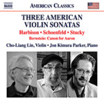 Schoenfeld/Stucky/Harbison: Three American Violin Sonatas cover