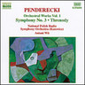 Penderecki: Orchestral Works, Vol. 1 (Threnody, De Natura Sonoris, Symphony No. 3, Flourescences) cover