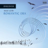 Discover Music of the Romantic Era: combination of illustrative music and a richly filled book cover