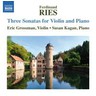 Ries: Three Sonatas for Violin and Piano cover