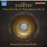 Taneyev: String Trio, Op. 31 / Piano Quartet, Op. 20 cover