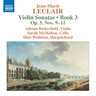 Leclair: Violin Sonatas - Book 3 Op. 5 Nos 9 - 12 cover